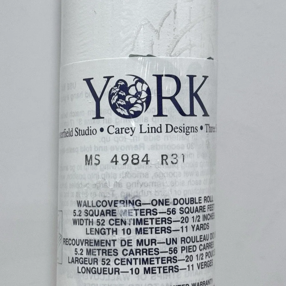VTG York Wallcovering Wallpaper 1 Double Roll MS 4984 R31 Floral Pattern